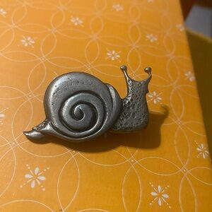 Rare Vintage Mertze Pewter Snail Brooch Pin